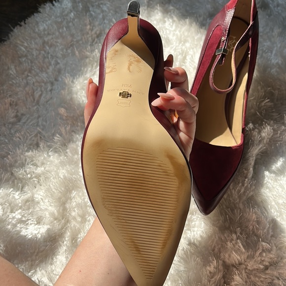 Burgundy Ann Taylor Leather/Suede Kitten Heels - Picture 6 of 6